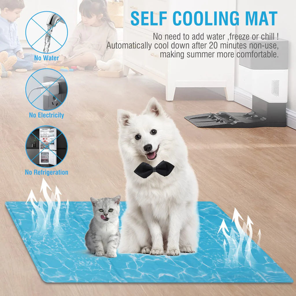 BORUiT Cooling Mat for Dogs,Pet Cooling Mat Non-Toxic Gel Self Cooling Pad for Dogs and Cats,Large 90x50cm Dog Cooling Mat in Hot Summer