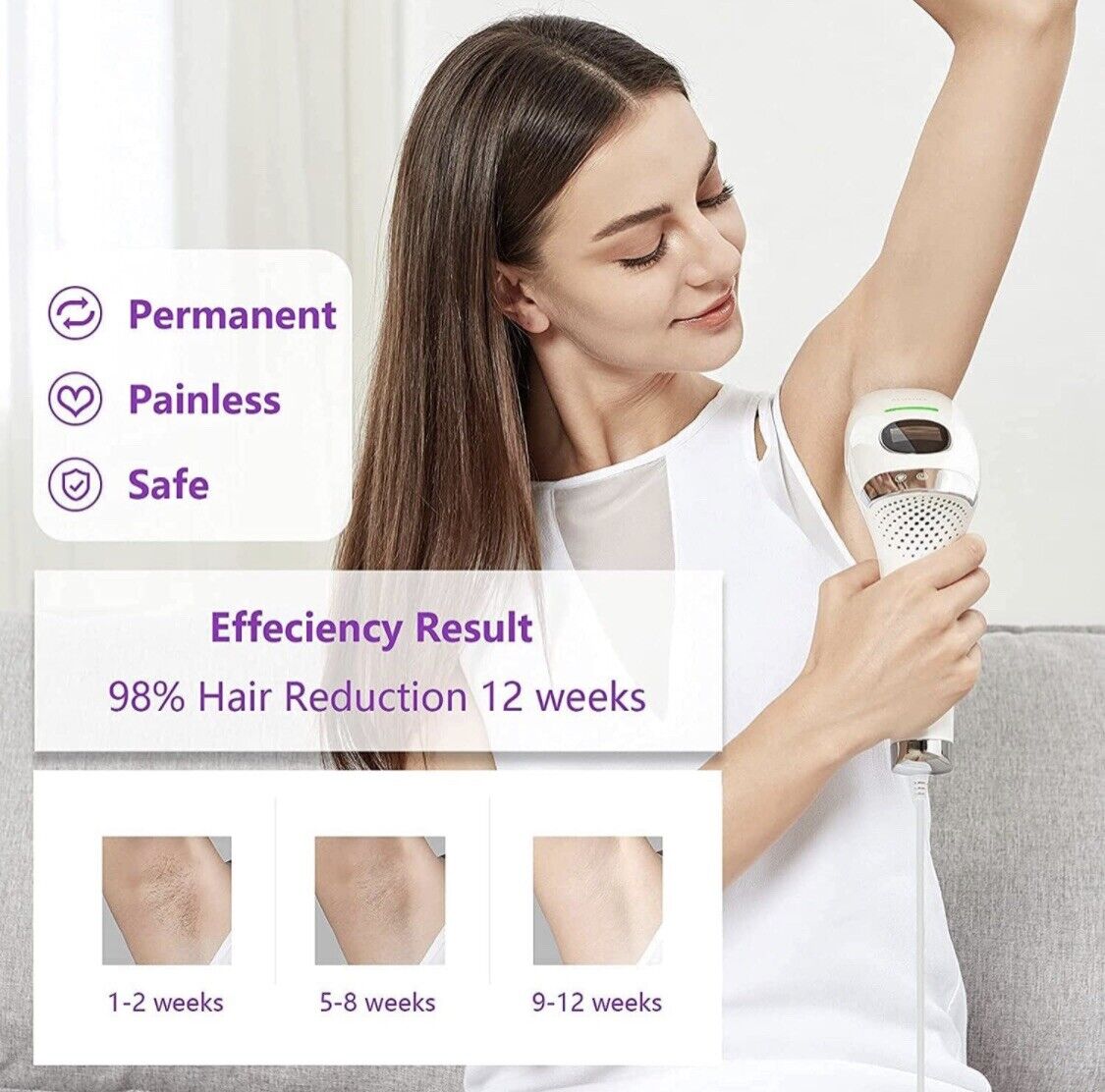 IPL Hair Removal Device, UCATINI Permanent Painless Laser Hair Remover Machine Kit with Ice Mode for Women Men, Freezing Point Hair Removers for Face Legs Underarms Arm Body, Unlimited Flash